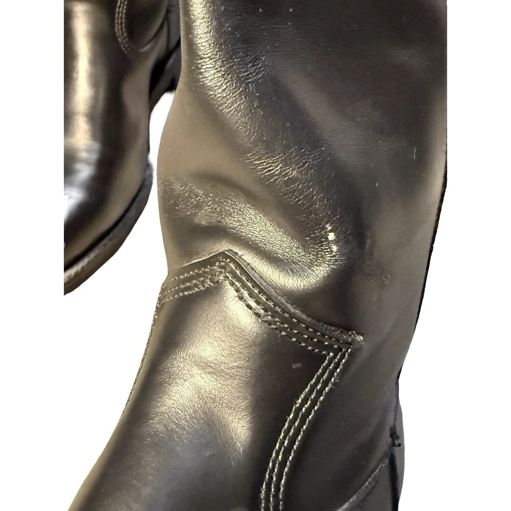 Dayton Black Beauty Motorcycle Boots Vintage - Sz 10.5 Chromexcel Triple-Sole